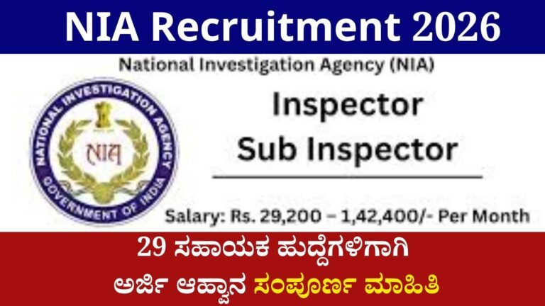 NIA ನೇಮಕಾತಿ 2026